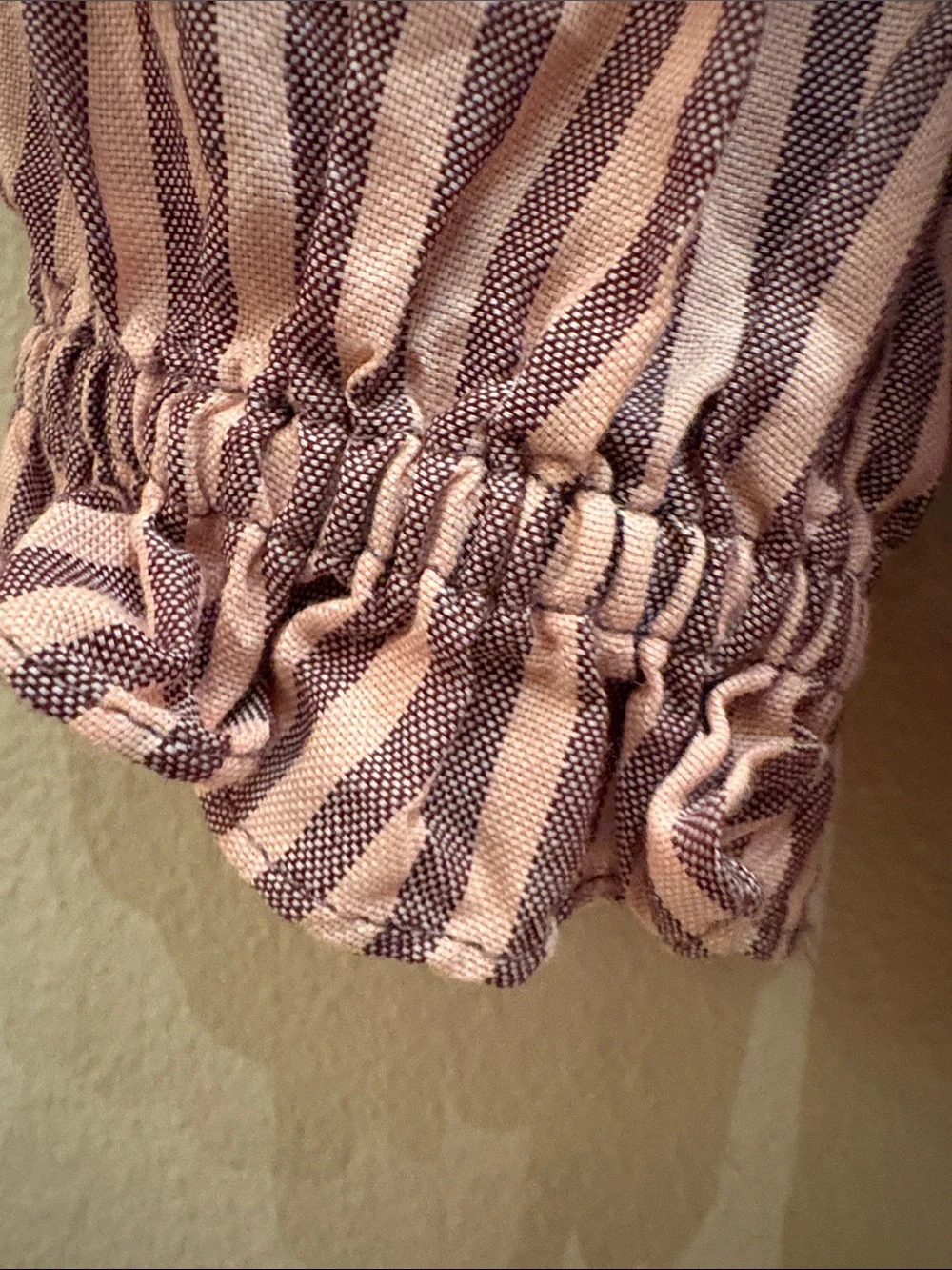 Madewell Striped Pink Wrap Peplum Top - Women